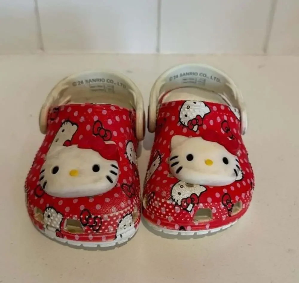 Crocs x Hello Kitty Toddler Classic Clog Red Polka Dot 4C